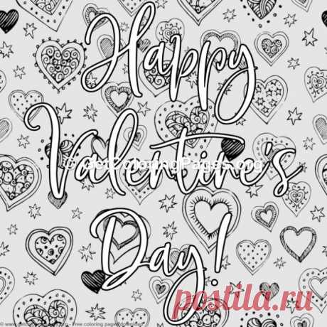 Valentines Lettering &amp;#8211; Happy Valentines Day Coloring Pages &amp;#8211; GetColoringPages.org