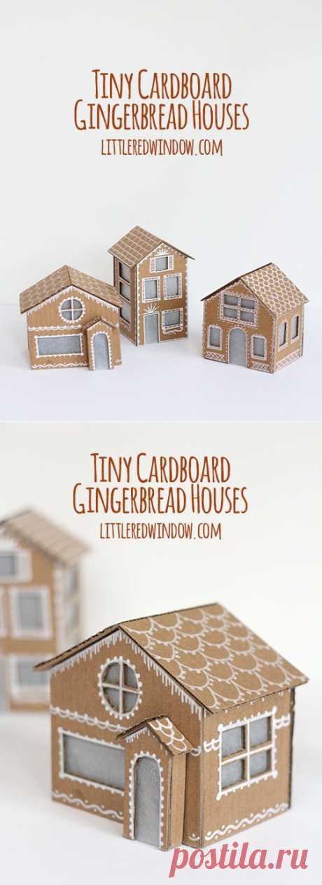 Tiny Cardboard Gingerbread Houses - Little Red WindowLittle Red Window