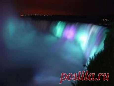 Niagara Falls Beautiful Blue and Purple Night Wallpaper