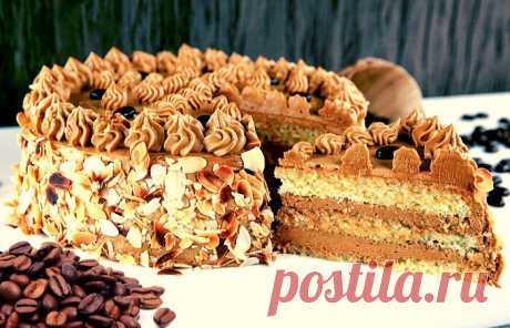 Кофейный торт с бисквитом Женуаз: простые радости жизни | ChocoYamma | Яндекс Дзен