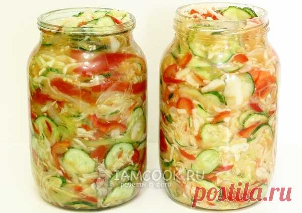 Салат из огурцов и капусты на зиму — рецепт с фото пошагово