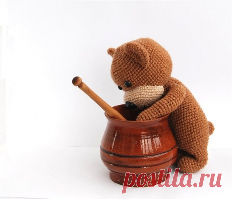 stuffed bear amigurumi brown teddy bear crocheted от crochAndi