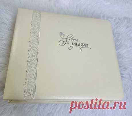 Vintage Silver Anniversary Photo Curio Album Leather Cover 6 x 7 Gold Hinged | eBay