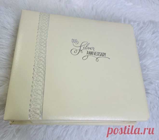 Vintage Silver Anniversary Photo Curio Album Leather Cover 6 x 7 Gold Hinged | eBay
