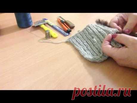 Вязание мехом методом обмотки вертикальными полосами