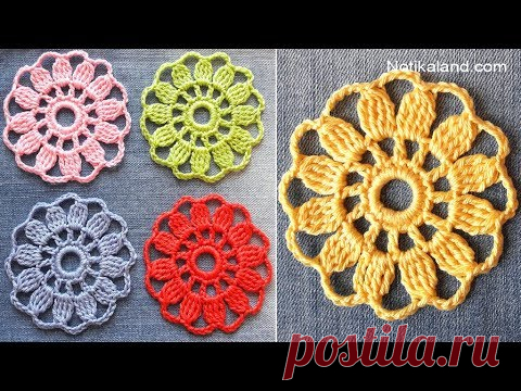 How to crochet EASY for beginners CROCHET Motif Flower