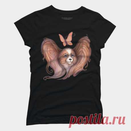 Papillon, Dog And Butterfly T Shirt By Yulla Design By Humans