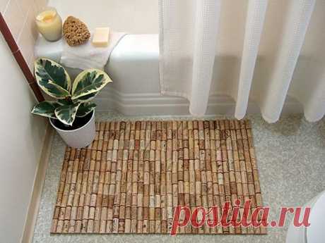Wine cork bath mat - Crafty Nest