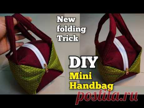 Easy Folding Technique To Make Cute Hand Bag | handbag making at home with cloth | khan purse making