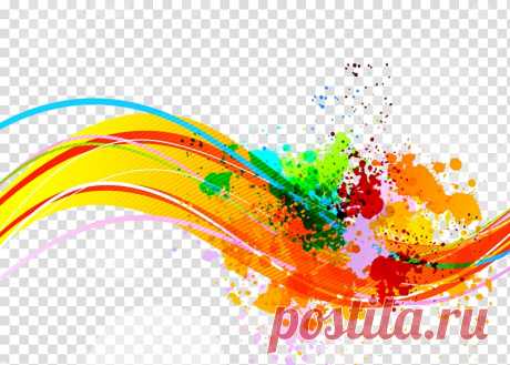 Ink Watercolor painting, Dynamic color lines, multicolored background transparent background PNG clipart | HiClipart