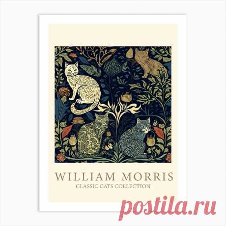 William Morris Cats Collection Tree Of Life Art Print Fine art print using water-based inks on sustainably sourced cotton mix archival paper.
• Available in multiple sizes 
• Trimmed with a 2cm / 1" border for framing 
• Available framed in white, black, and oak wooden frames