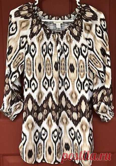 Chico’s Smocked Polyester Light Weight Blouse Shirt Size 0 Animal Print  | eBay Be sure to check them out!