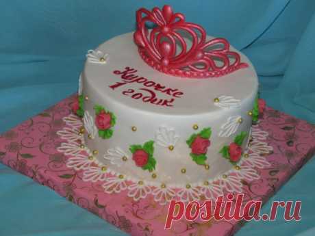 Торт на первый день рождения девочки категории торты для девочки на годик на сайте торты.сайт