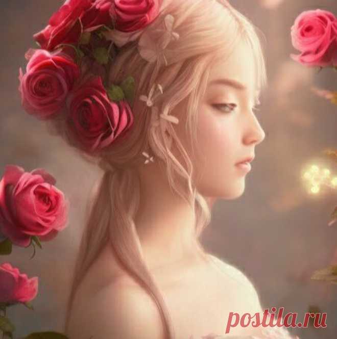 Пост пользователя Anstey Aesthetics (Anstey) от 26 декабря 2022 г., 19 #арт #цифровойрисунок #женскийпортрет #цветы #розы #нейросеть #рисунокнейросети #art #floral #digitalart #florals #girl #pink #rose #fantasy #aiart #d