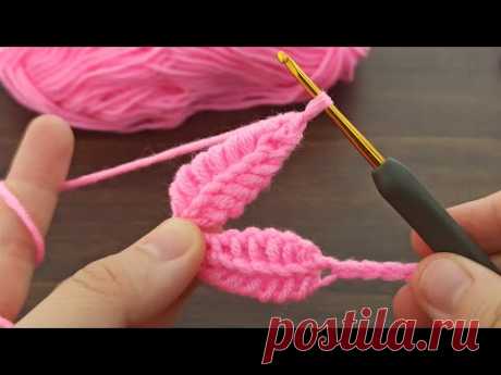Very easy 💯👌 leaf model Tunisian crochet hair band making #tunisiancrochet