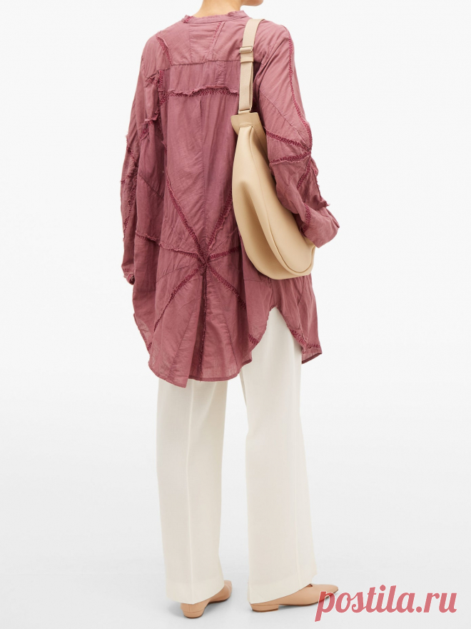 Ally triangle-panel cotton shirtdress | By Walid | MATCHESFASHION