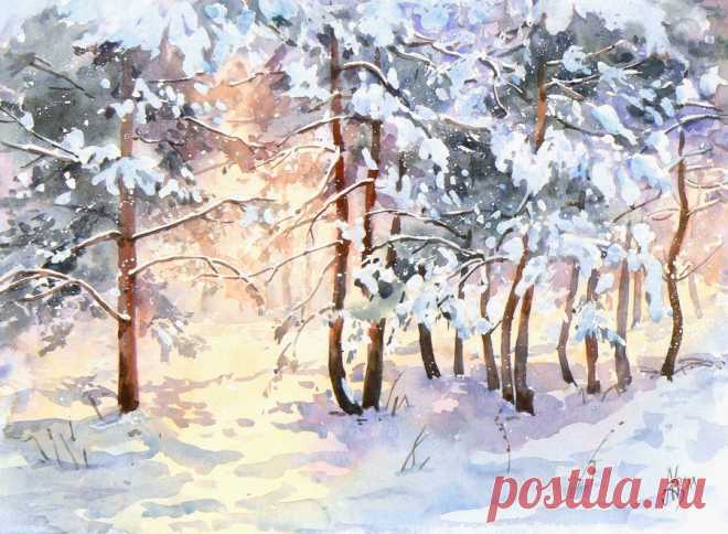 Winter pines by mashami on DeviantArt