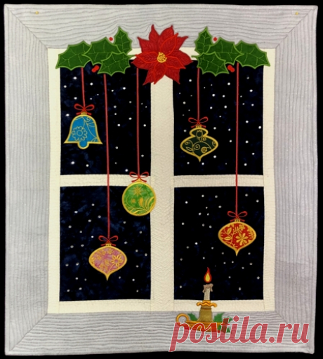 Christmas Window Wall Quilt - Advanced Embroidery Designs