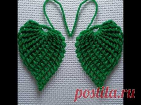 Tunisian crochet flower leaf - begginners - easy step by step 3D Crochet flower tutorial - Part 2