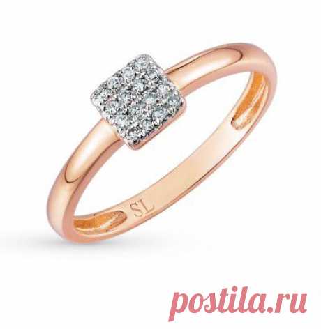 Купить золотое кольцо с бриллиантами по цене 4444 руб, розовое золото 585 пробы, 16 бриллиантов, смотреть фото и описание 3932 - Sunlight Brilliant