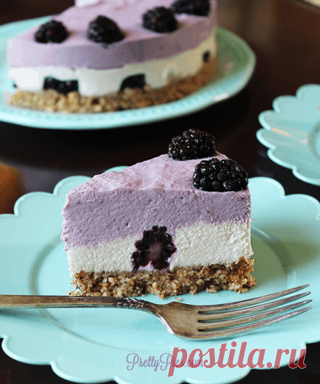 A beautiful, blackberry-packed "cheesecake" that's perfect for a celebration. Free from dairy, gluten, eggs and refined sugar. (Vegan & Paleo)