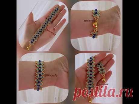 BONCUK VE KRİSTALİ  ŞIK BİLEKLİK  BEAD AND CRYSTAL STYLISH BRACELET