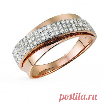 Купить золотое кольцо с бриллиантами по цене 19990 руб, розовое золото 585 пробы, 69 бриллиантов, смотреть фото и описание 12631 - Sunlight Brilliant
