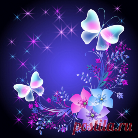 Beautiful butterflies with flowers vector background 03 - Vector Animal, Vector Background, Vector Flower