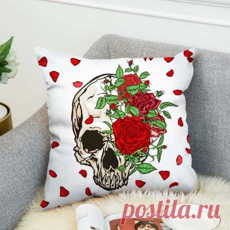 US $2.94 41% OFF|Skull Pattern Cushion Cover Colorful Print Polyester Pillow Case Decoration Home Office Bedroom Throw Pillow Cover-in Cushion Cover from Home & Garden on Aliexpress.com | Alibaba Group Smarter Shopping, Better Living!  Aliexpress.com