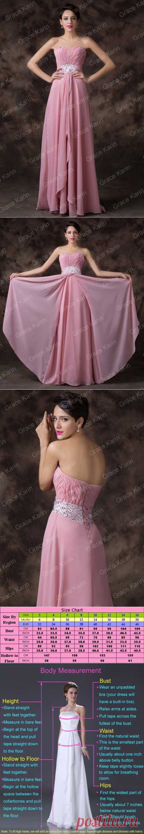 Aliexpress.com : Buy Grace Karin Classy Sweetheart Long Pink Bridesmaid Dress Chiffon Wedding Party Dresses CL6202 from Reliable dress stretch suppliers on Elven Kingdom Party Dress Store