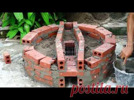 How to make a STOVE by BRICKS and stew Braised Fish - Gaden decoration projects