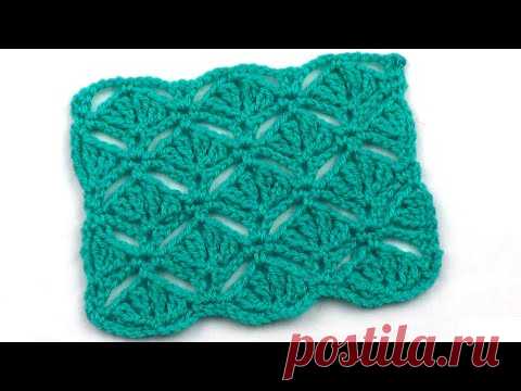 Ажурный узор с необычными столбиками   Openwork pattern with unusual stitchs