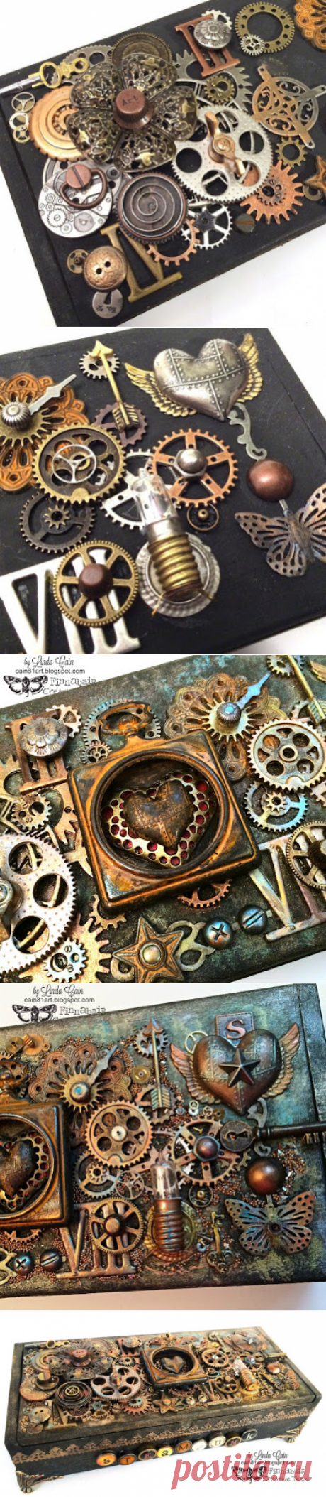 FRIENDS in ART: Steampunk Box with New Finnabair Mechanicals