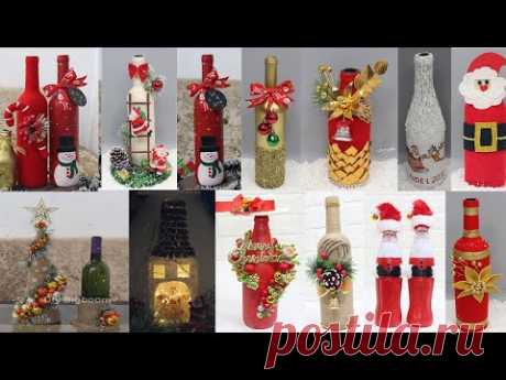 15 christmas bottle decoration ideas | Christmas bottle art ideas