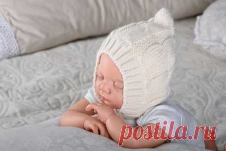 Вязание спицами для детей до 1 года 🥝 с описанием, связать шапочку новорожденному на спицах, зимняя шапка для новорожденных, мальчику, девочке