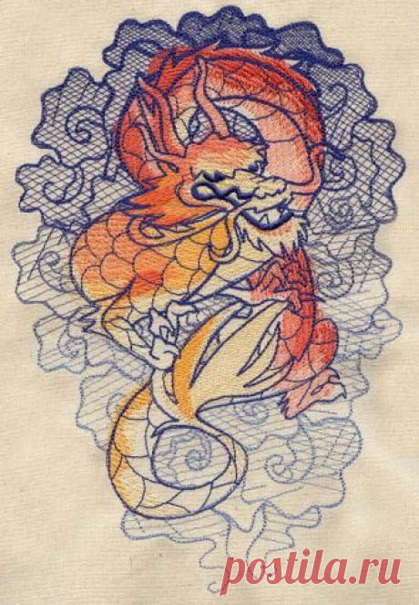 The Seven Seas - Dragon Tattoo | Urban Threads: Unique and Awesome Embroidery Designs