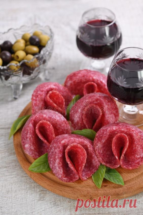 Light Meal Snack From Salami Stock Image - Image of festive, party: 167591165