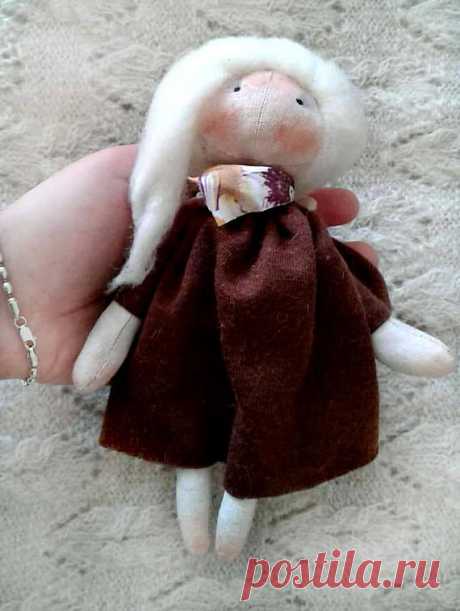 Blonde Girl Doll Valentine's gift Textile Doll Bridal