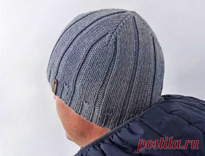 Мужские шапки, связанные спицами несложными узорами | Идеи рукоделия | Яндекс Дзен