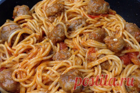 Спагетти с мясными шариками в томатном соусе рецепт – паста и пицца. «Еда»
