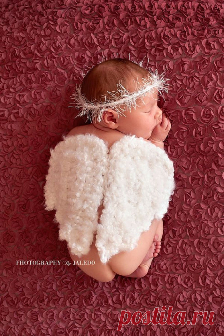 Crochet Angel wings Halo,newborn photography prop baby photo prop unique prop Custom baby gifts