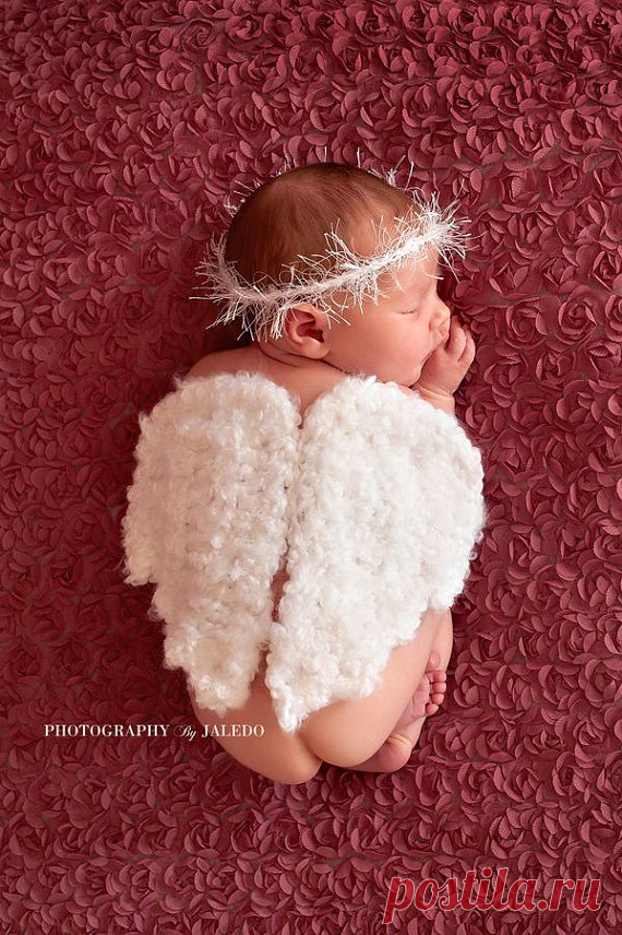 Crochet Angel wings Halo,newborn photography prop baby photo prop unique prop Custom baby gifts