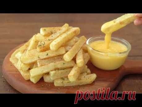 [субтитры] Картофель фри и сырный соус :: Как приготовить хрустящий картофель фри