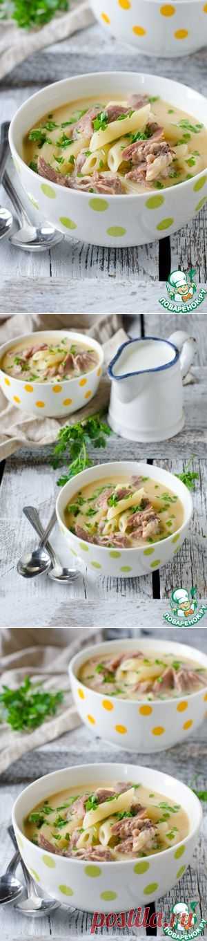 Куриный крем-суп с макаронами - кулинарный рецепт