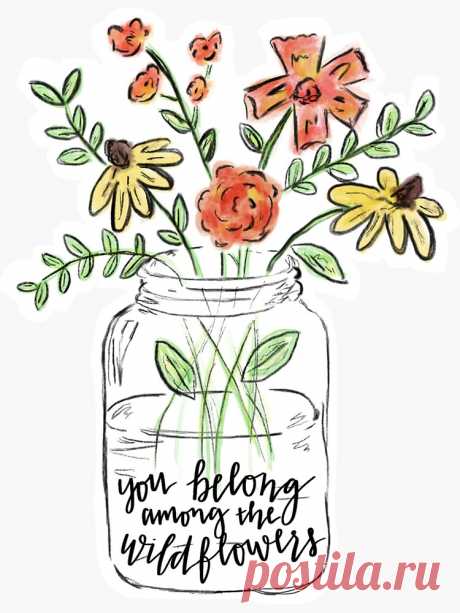 "wildflower Mason Jar" Sticker By Madski96 81E