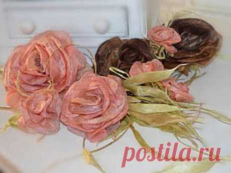 Цветы. Розы из шелковых и растительных волокон. Шелковый &quot;пирог&quot; - Ярмарка Мастеров - ручная работа, handmade