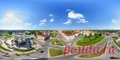 Аэро 3D панорама Гродно с высоты птичьего полета виртуальный тур | Aerial 3D panorama Grodno altitude bird virtual tour : 3df.by