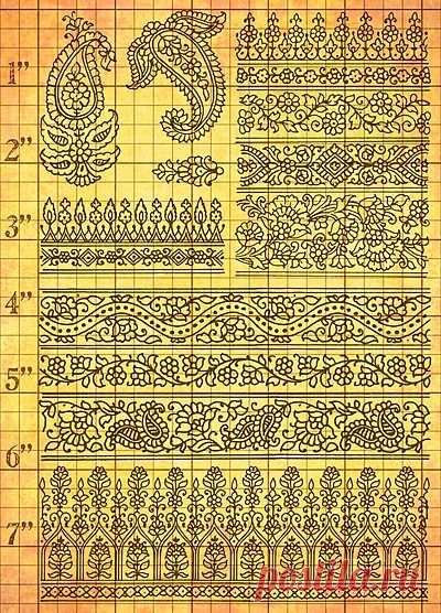 background grid is 1/4 inches Paisley Patterns