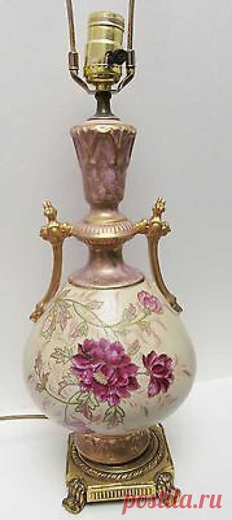 Victorian Table Lamp Porcelain Hand Painted Floral Brass Base Automax Finial VTG  | eBay AUTOMAX SIGNED FINIAL. STUNNING LARGE PORCELAIN / CERAMIC TABLE LAMP BEAUTIFULLY HAND PAINTED WITH FLORAL DESIGN. LOVELY ORNATE FOOTED BASE APPEARS TO BE BRASS. LIGHTING WORKS WELL (BULB NOT INCLUDED).