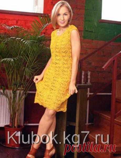Желтое ажурное платье | Клубок